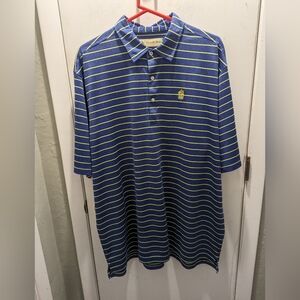 Donald Ross Sportswear Size XXL Blue and green striped Shirt Polo Golf